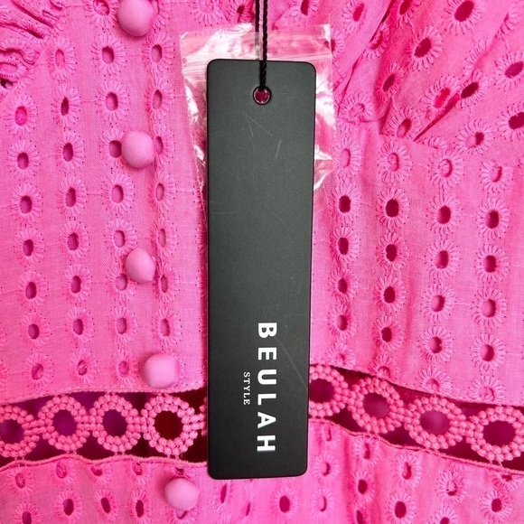 NWT BEULAH Love Pink Frills High Low Dress- Size Large - Picture 7 of 9